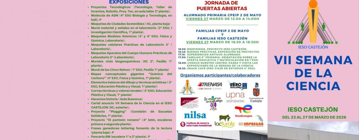 JORNADA DE PUERTAS ABIERTAS. SEMANA DE LA CIENCIA IESO CASTEJÓN